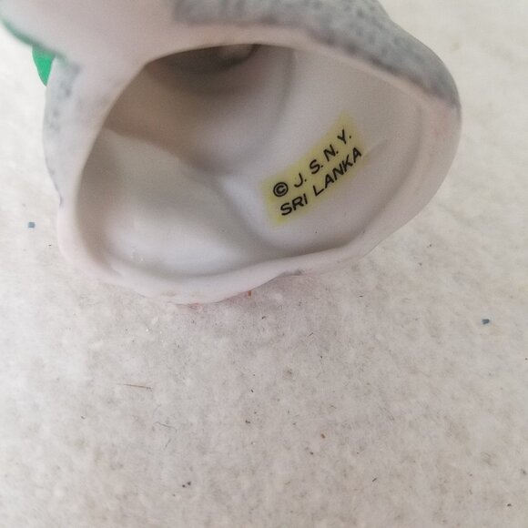 VTG Mouse Bells Bisque Porcelain‎ Christmas grey green red scarf - Picture 6 of 8